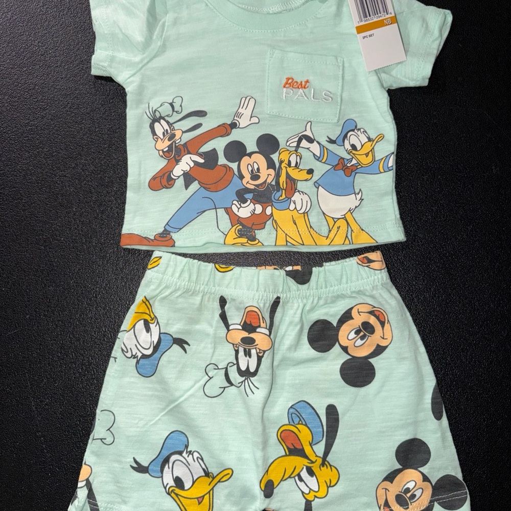 Disney Mint Green Mickey & Friends Kids Pajama Set